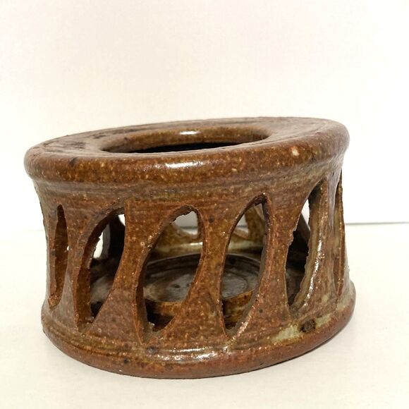 Ceramic Lantern Pottery Art Tea Light Luminary Candle Holder 2.75 in tall x 4.5 - Picture 6 of 14